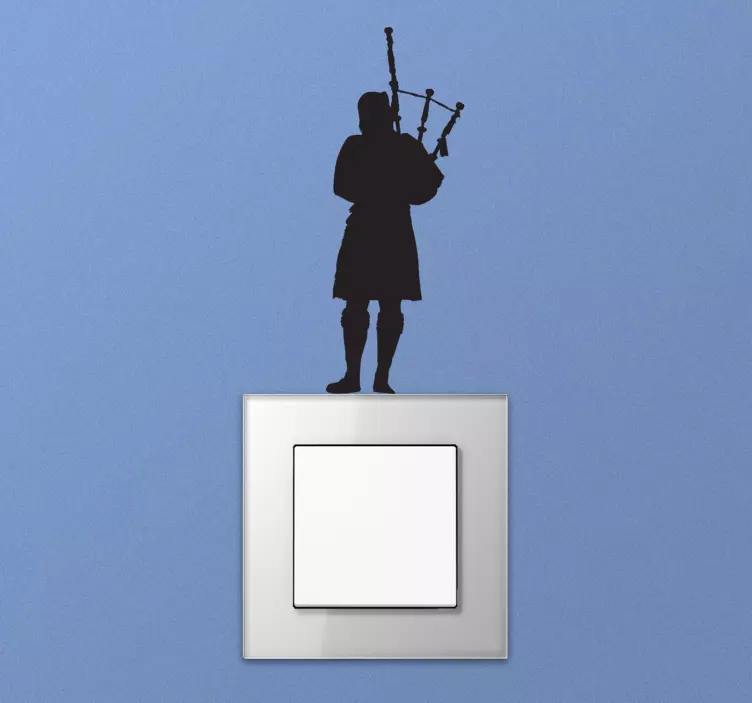 Bagpipe player light switch sticker - TenStickers