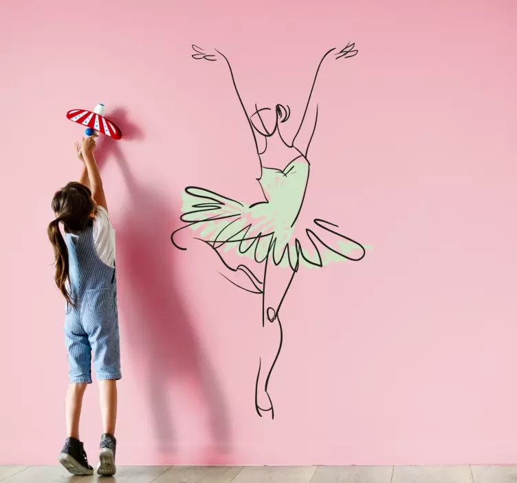 Ballet Ballerina Silhouette wall sticker for kids - TenStickers