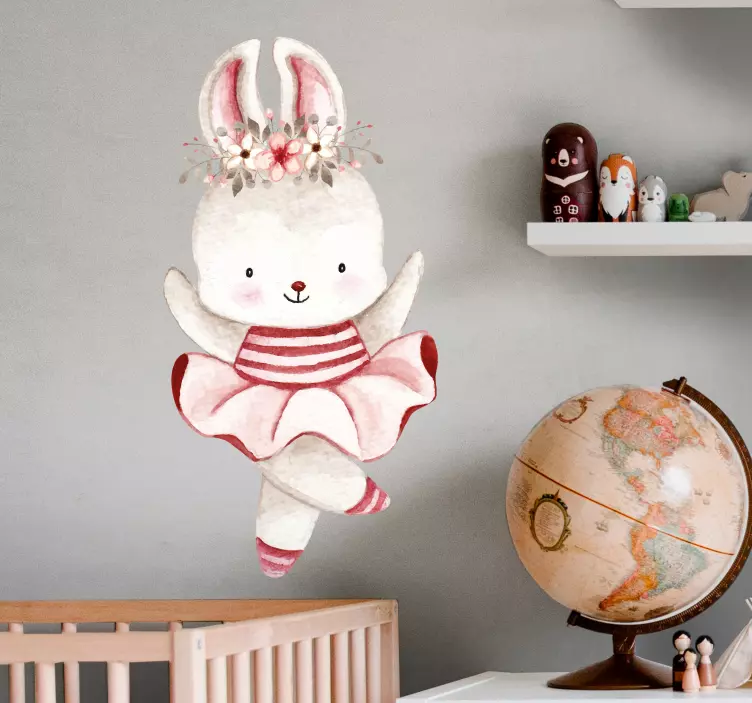 Ballet Bunny Decor wall sticker for kids - TenStickers