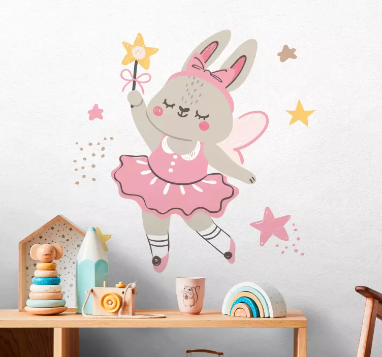 Ballet Dancing Rabbit wall sticker for kids - TenStickers