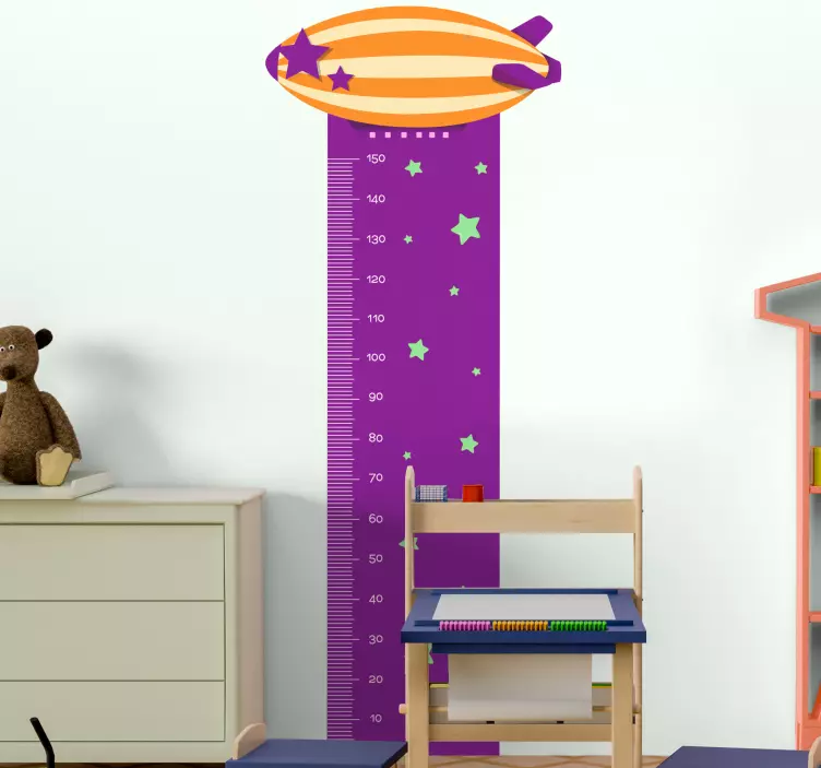 Balloon Growth Chart height chart wall sticker - TenStickers