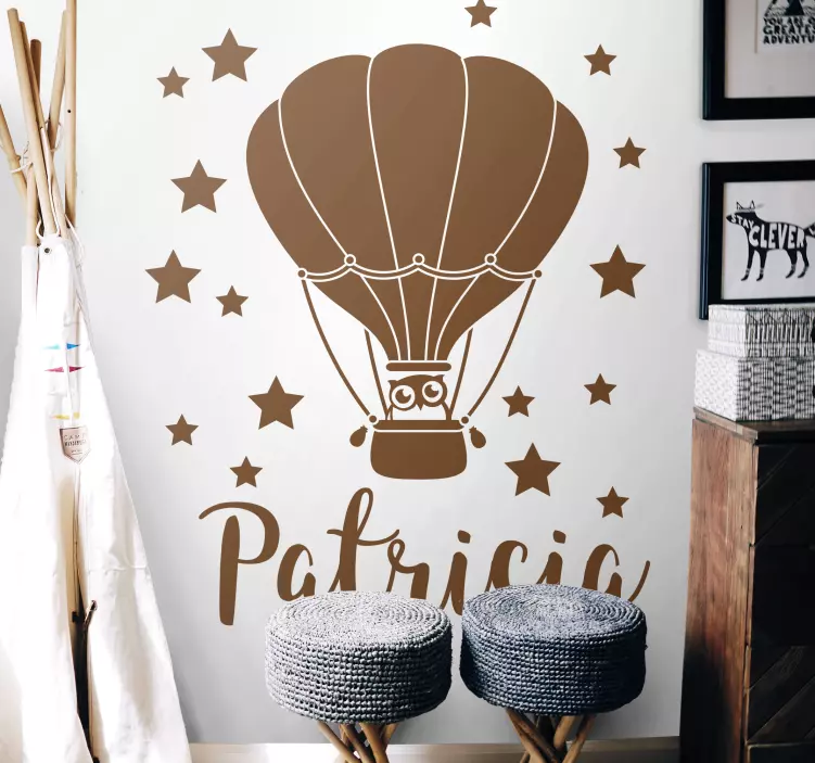 Custom balloon in the sky wall sticker for kids - TenStickers
