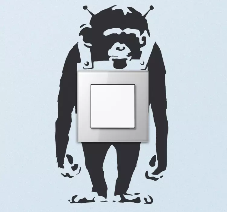 Banksy monkey light switch sticker - TenStickers
