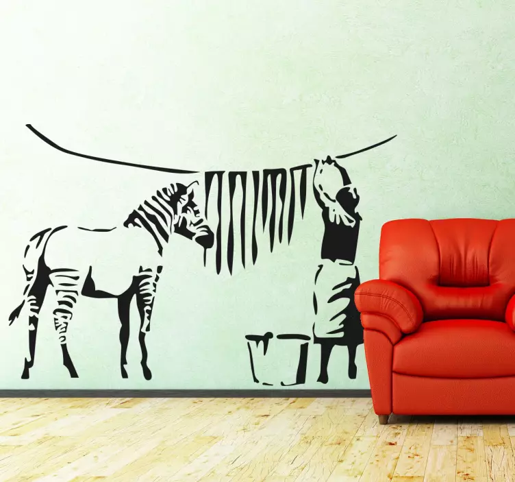 Banksy Zebra wall art sticker - TenStickers