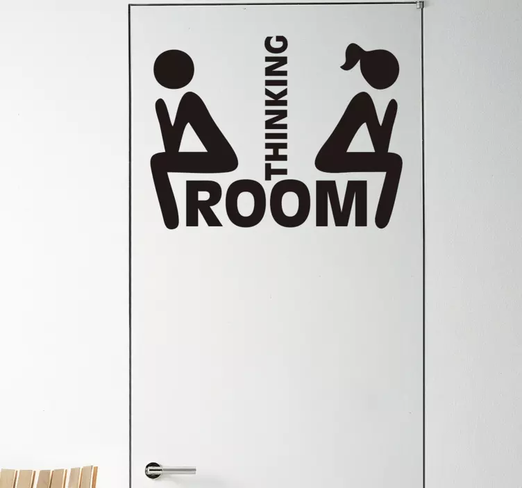 Bathroom sticker thinking room door sticker - TenStickers