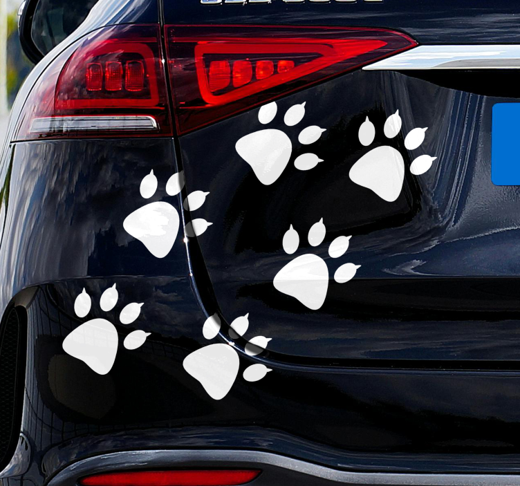Bear paw tracks car sticker - TenStickers