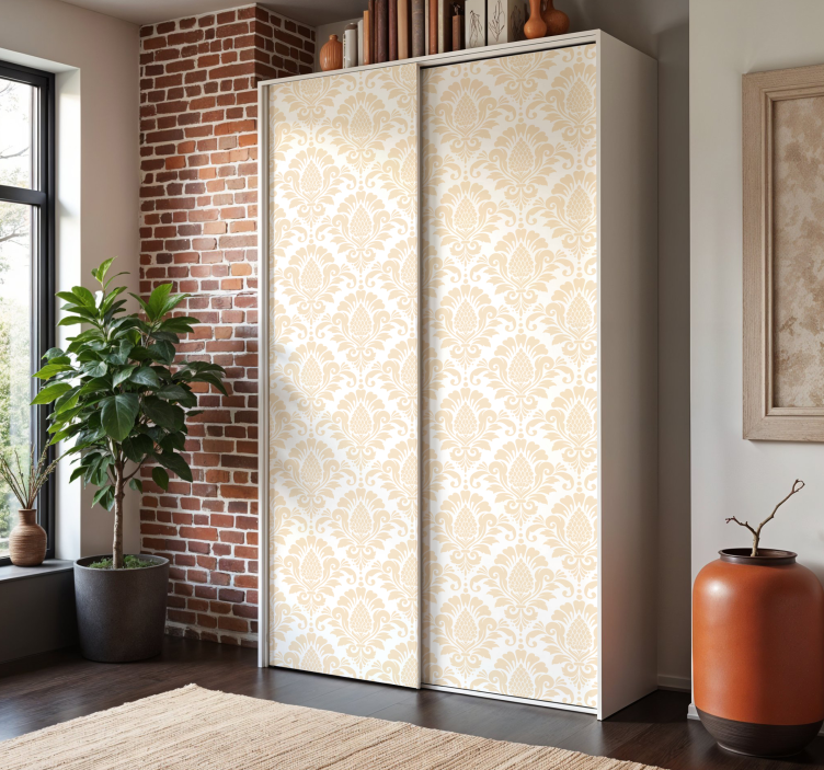 Beige damask pattern furniture sticker - TenStickers