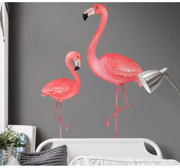 Big and small flamingos animal wall sticker - TenStickers