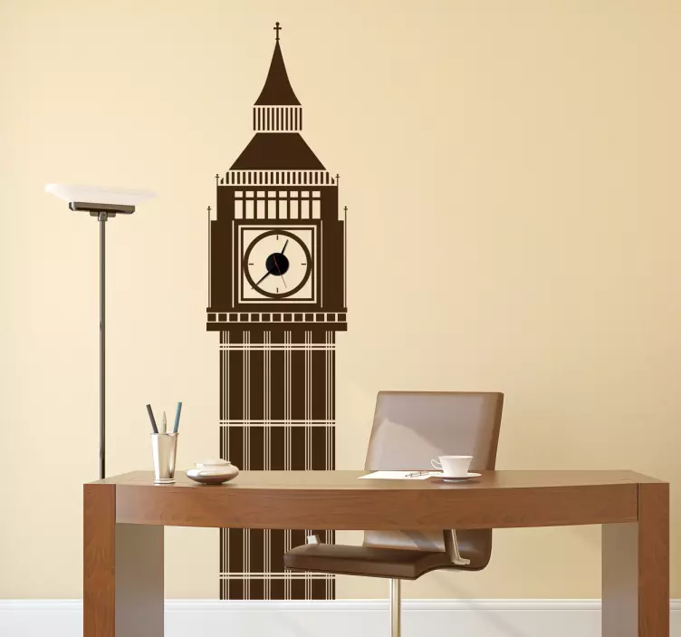 Big Ben Decorative Clock Wall Sticker - TenStickers