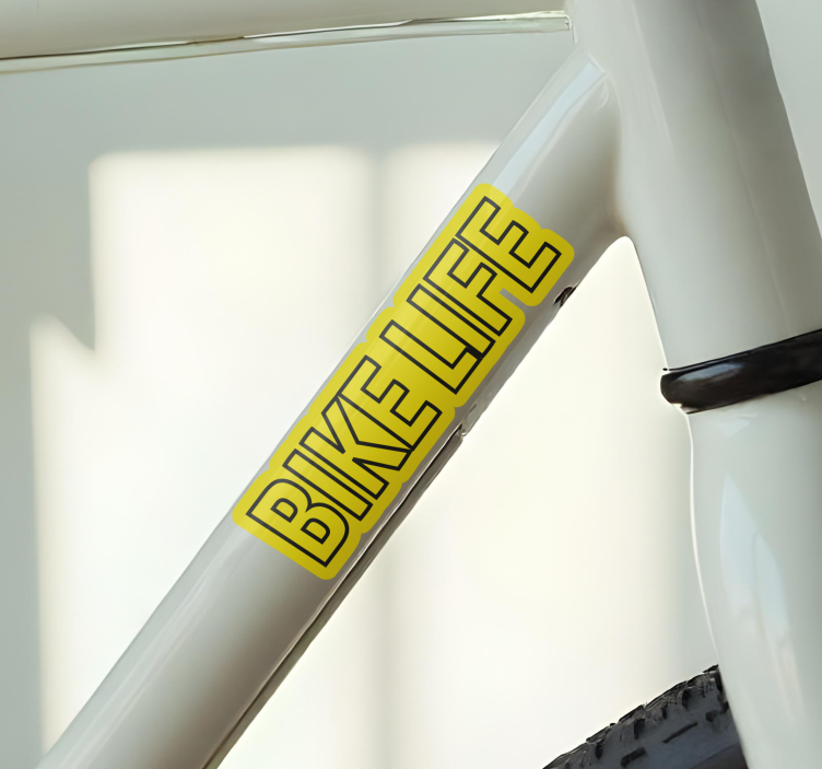 Bike Life with yellow background bike sticker - TenStickers
