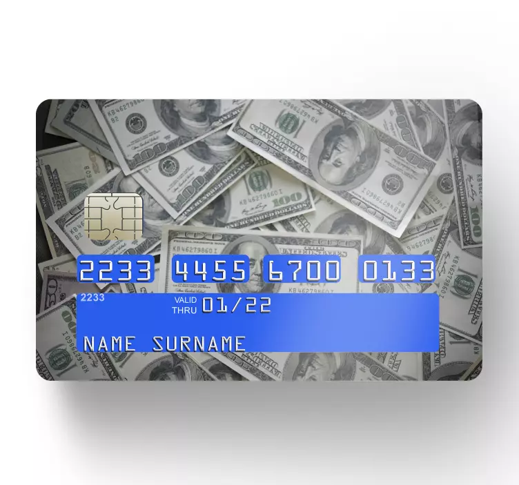 Bill dollar money credit card sticker - TenStickers