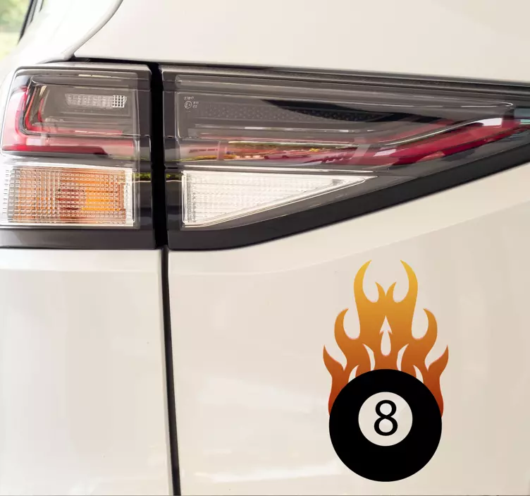 Billiard flame bumper sticker - TenStickers