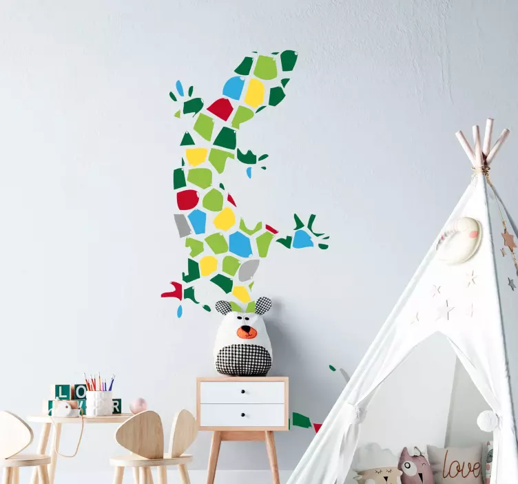 Bird wall sticker with colorful gecko design - TenStickers
