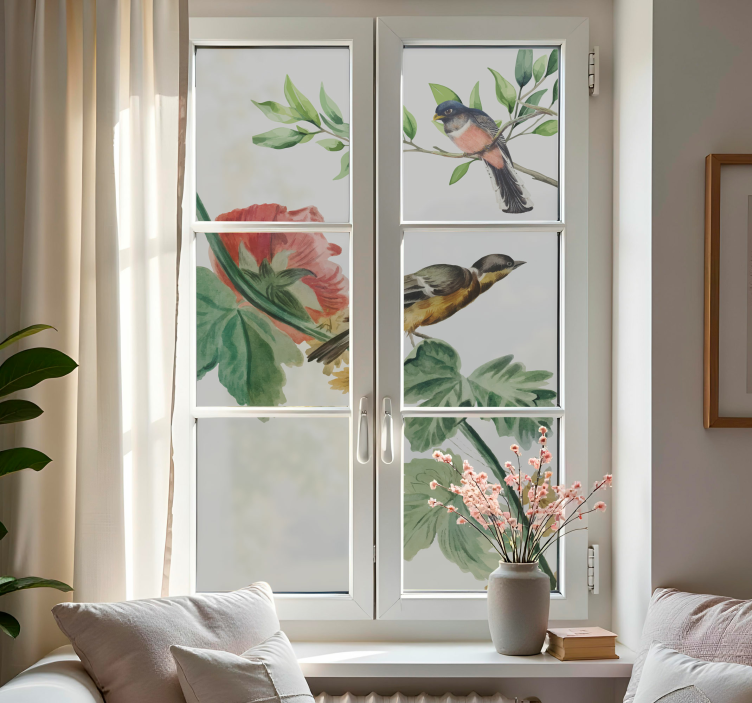 birds and branches privacy film for window - TenStickers