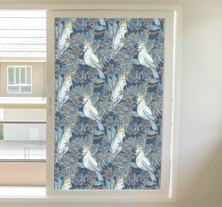 Birds and flowers privacy film for window - TenStickers