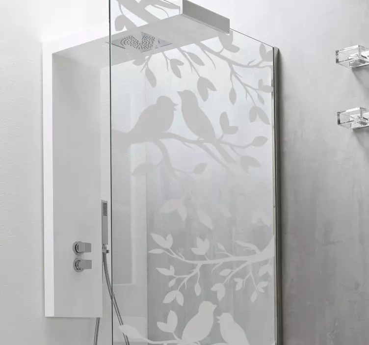 Birds Translucent Shower Screen Sticker - TenStickers