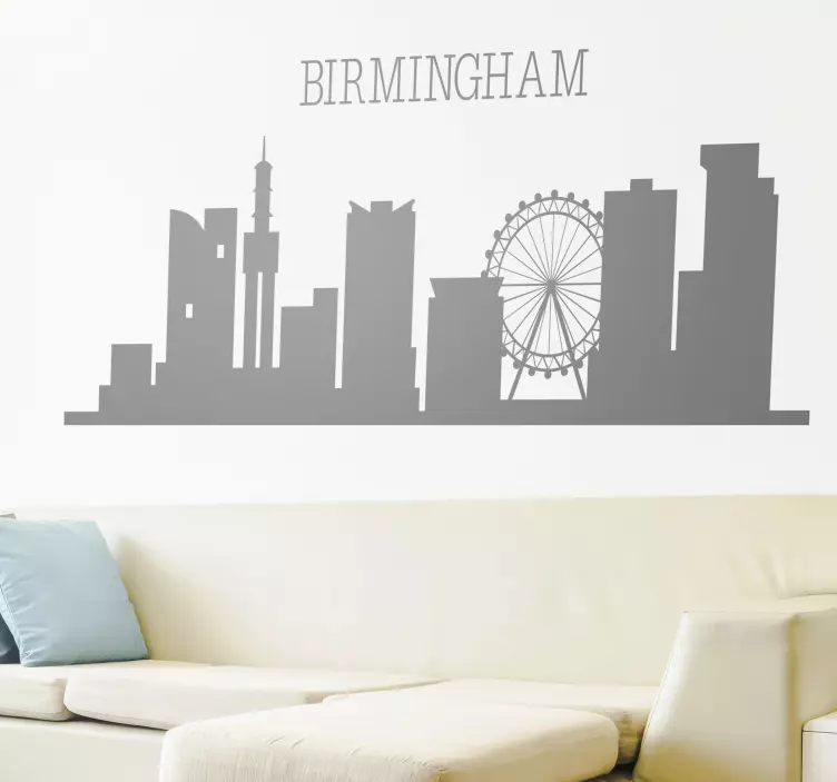 Birmingham skyline skyline silhouette sticker - TenStickers