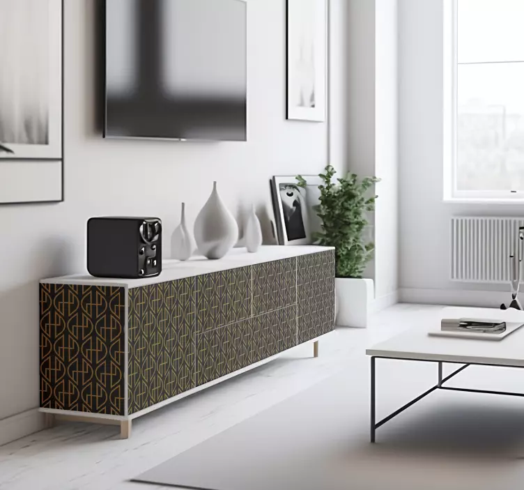 Black and gold lines sticker - TenStickers