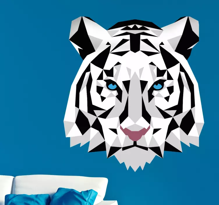 Black and White Tiger Sticker - TenStickers