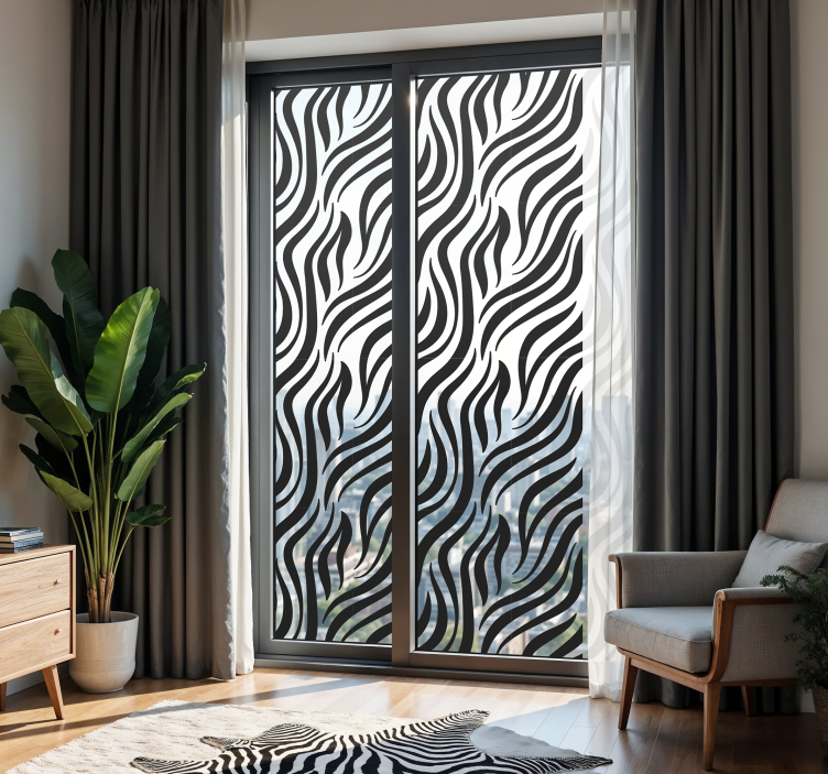 Black and white zebra stripes window film - TenStickers