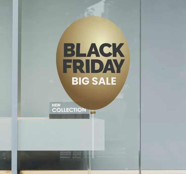 Black Friday golden balloon stickers - TenStickers