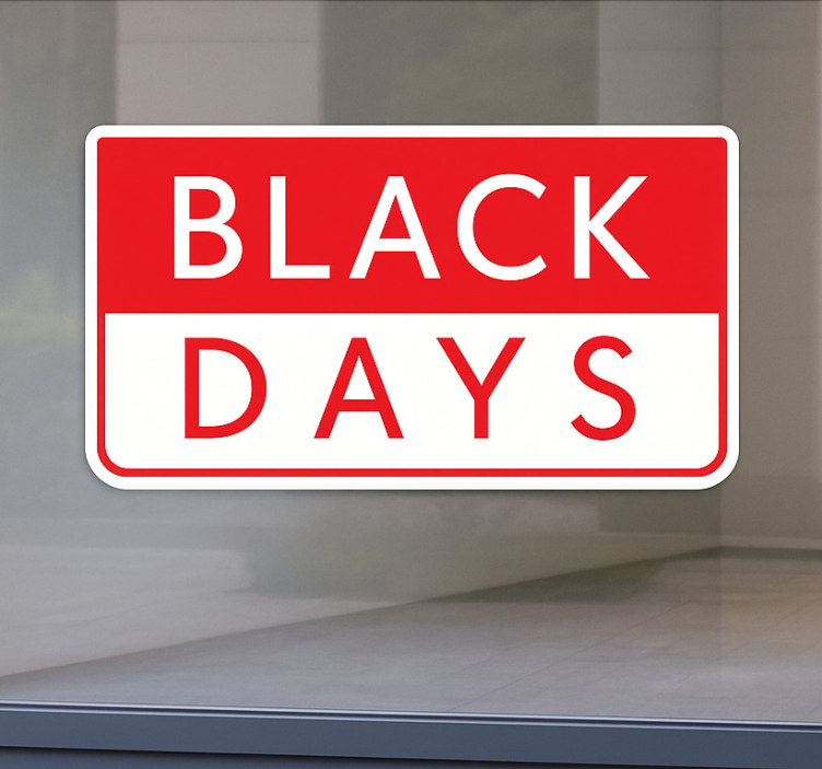 Black friday sticker monochrome black days - TenStickers