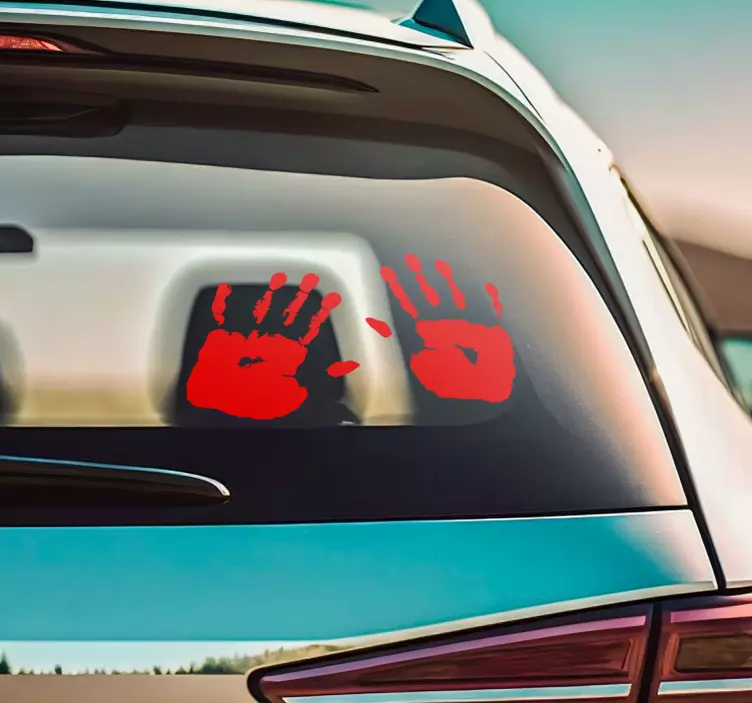 Bloody handprint window sticker - TenStickers