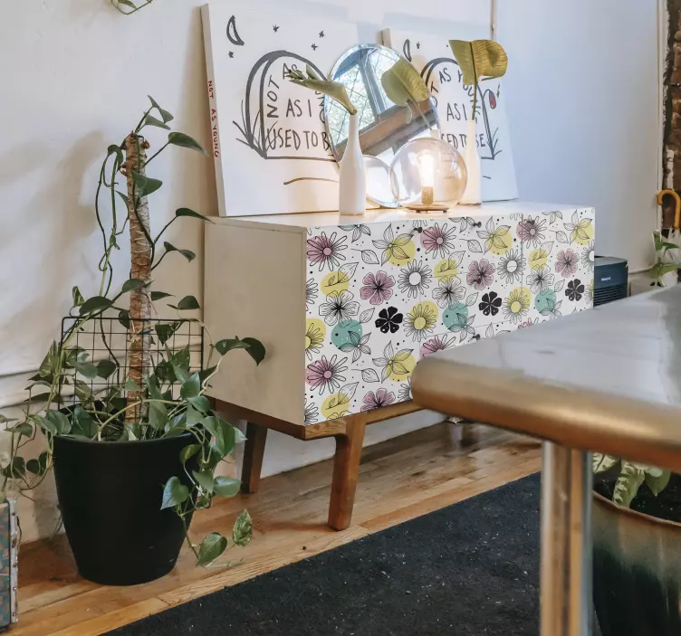 Blooming flowers furniture sticker - TenStickers