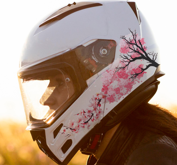 Blooming flowers motorbike sticker - TenStickers