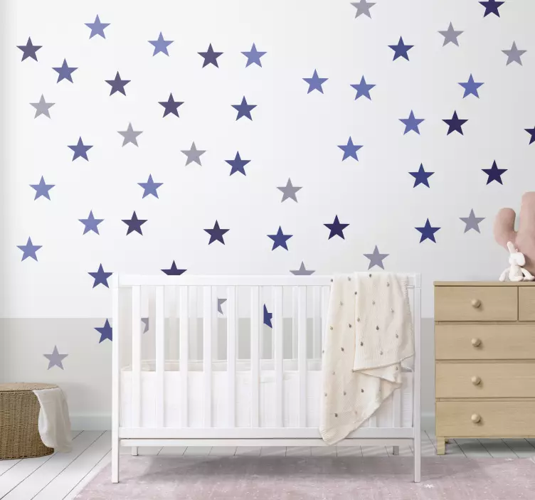 Blue stars set kids wall stickers for kids - TenStickers