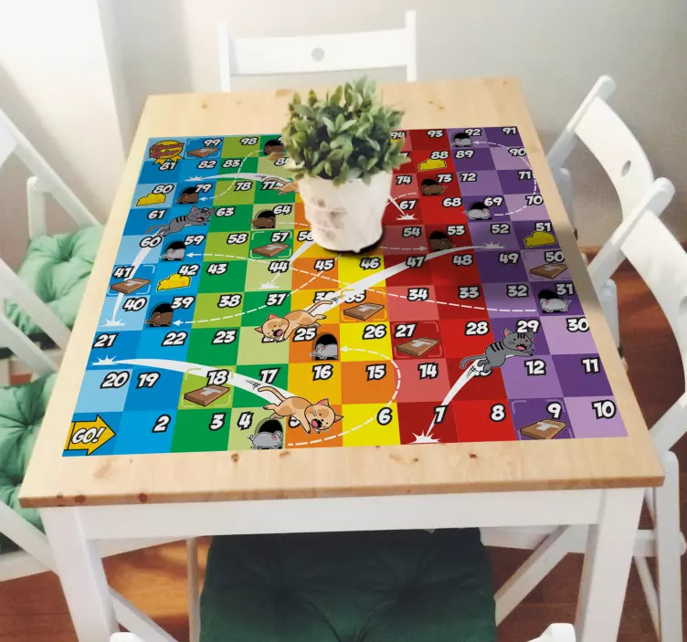 board game cat and mouse furniture sticker - TenStickers