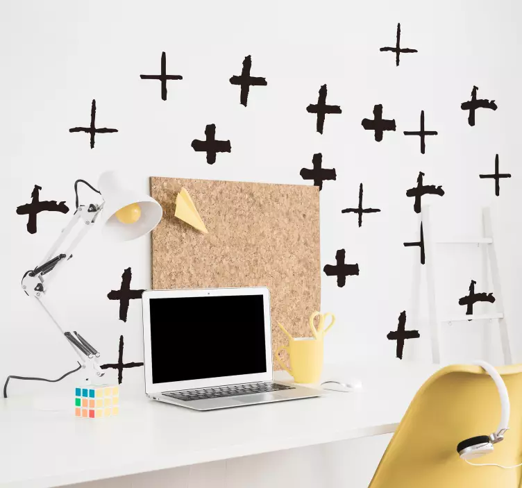 Bold Cross Patterns geometric wall sticker - TenStickers