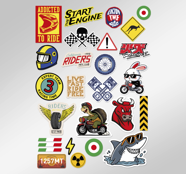 Bomb design pack motorbike sticker - TenStickers