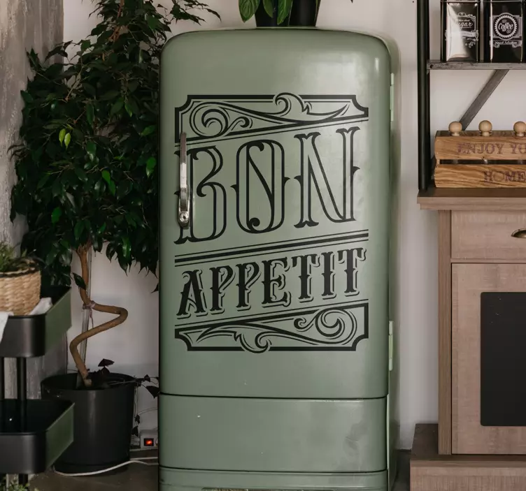 Bon Apetit stylish fridge wrap - TenStickers
