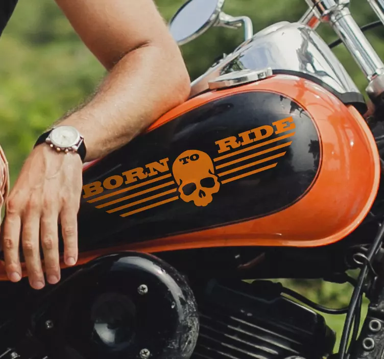 Born To Ride Skull Motorcycle Sticker Decor - TenStickers