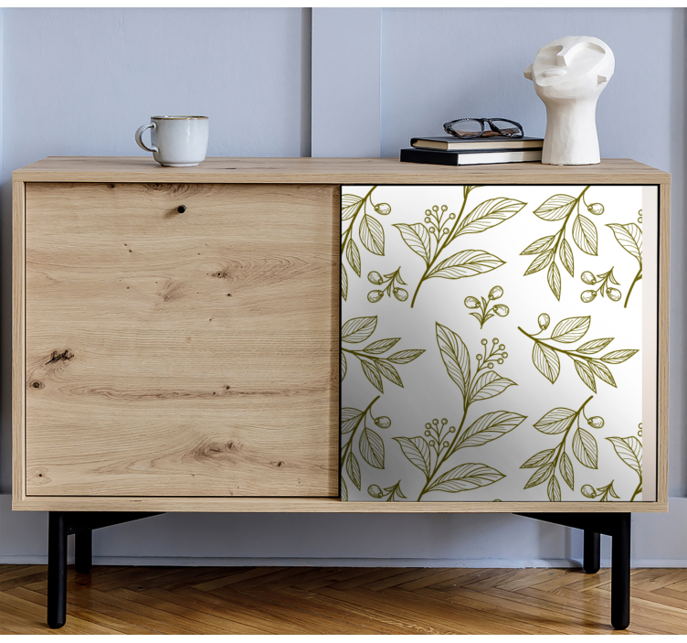 Botanical leaves design vinyl wrap furniture - TenStickers