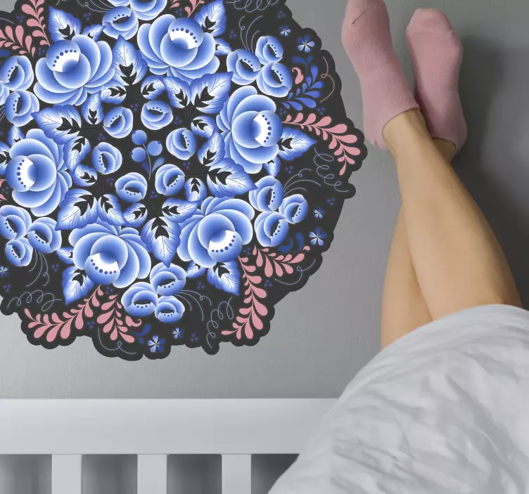 Botanical Mandala Motif flower wall sticker - TenStickers