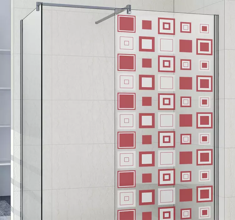 Box doccia sticker geometrical squares - TenStickers