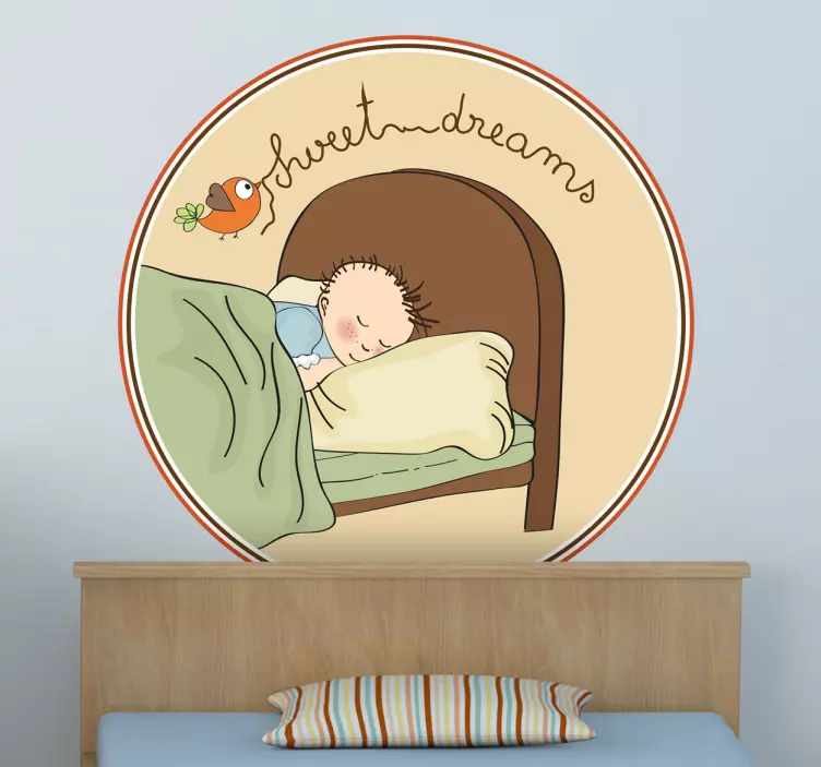 Boy sweet dreams headboard wall sticker - TenStickers