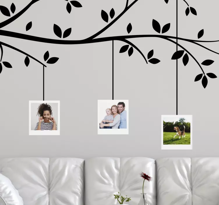 Branch with Hanging Frames Location sticker - TenStickers
