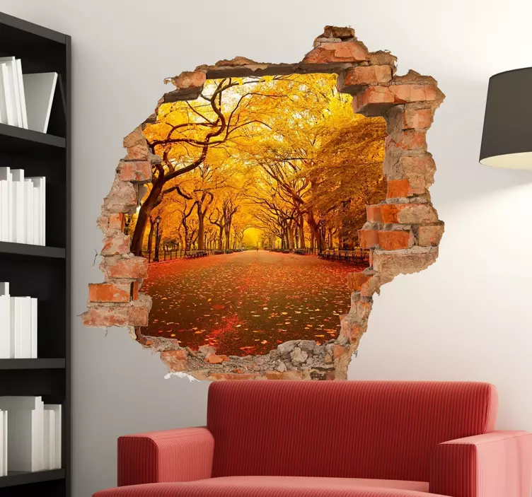Brick wall hole custom living room wall sticker - TenStickers