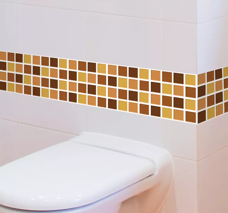 Brown tones mosaic bathroom tile sticker - TenStickers
