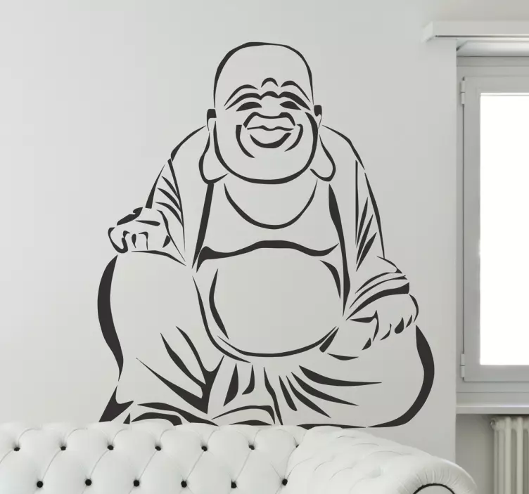 Buddha Drawing Wall Sticker - TenStickers