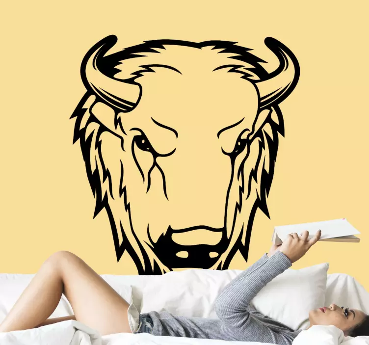 Buffalo Head Graphic farm animal wall sticker - TenStickers