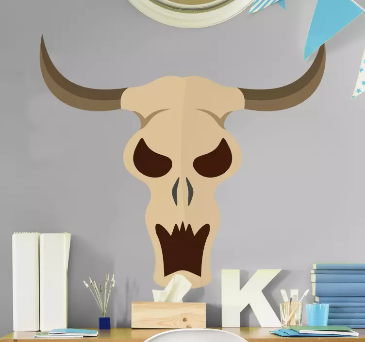 Bull Skull Icon animal wall sticker - TenStickers