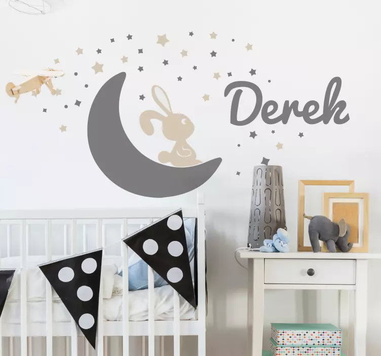 Bunny Moon Custom wall sticker for kids - TenStickers