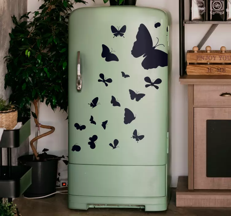 flying butterflies Sticker refrigerator - TenStickers