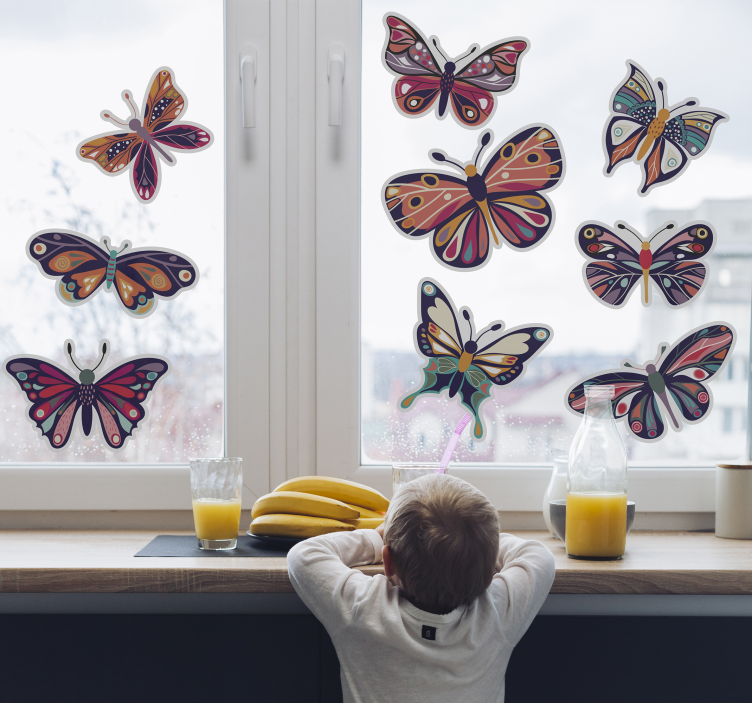 butterfly animal wall sticker window - TenStickers