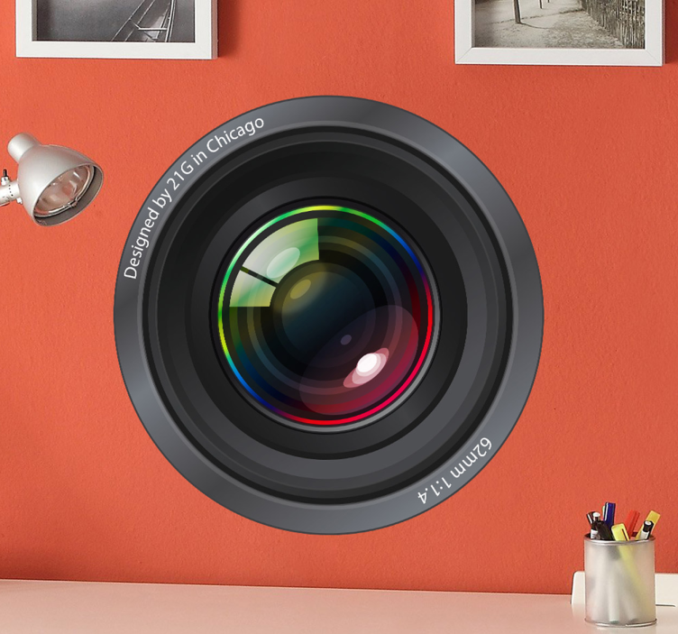 Camera lens living room wall sticker - TenStickers