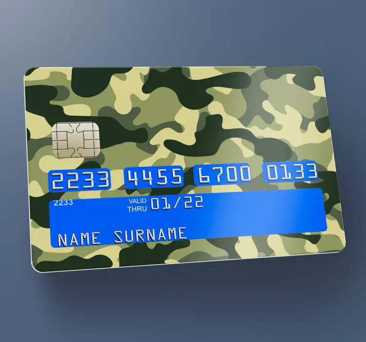 Camo green and brown card sticker - TenStickers